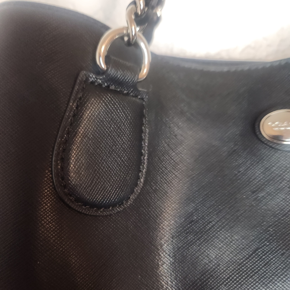 Coach Peyton Saffiano black handbag purse - Picture 3 of 16